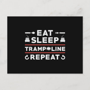 Eat Sleep Trampoline Repeat Gymnast Trampolining Postkarte