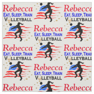 EAT SLEEP VOLLEYBALL USA PERSONALISIERT FABRIC STOFF