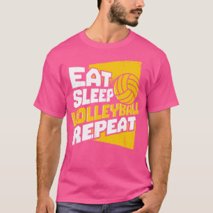 Eat Sleep Volleyball Wiederholung T-Shirt