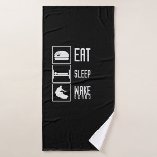 Eat Sleep Wakeboard Badehandtuch