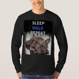 EAT SLEEP WALK REPEAT Bulldog Back Logo Kurz Slee T-Shirt