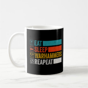 Eat Sleep Warhammers Wiederholen Gamer Retro Video Kaffeetasse