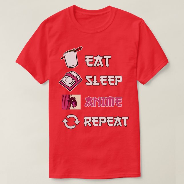 Eat Sleep Wiederholung Merch Ramen Otaku Geschenk T-Shirt (Design vorne)