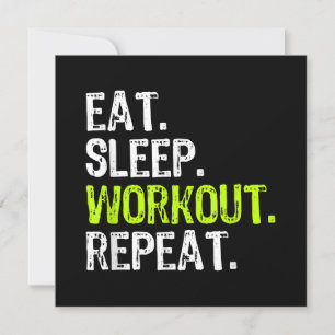 Eat Sleep Workout Wiederholung Funny Work Out Gym  Einladung