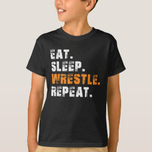 Eat Sleep Wrestle Wiederholung Wrestling Sport Ges T-Shirt