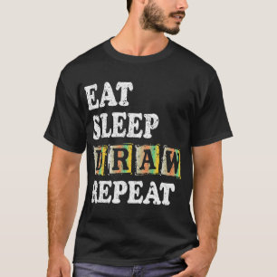 Eat Sleep Zeichn Wiederholung Funny Art Zeichnend T-Shirt