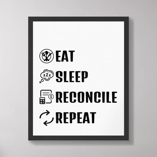 Eat Sommeil Concilier Répéter Funny Poster Comptab (Créateur téléchargé)