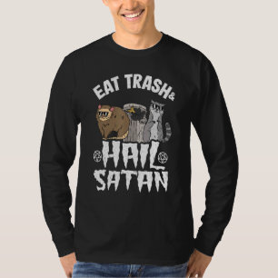 Eat Trash Hail Satan Opossum Raccoon Goth Rock Dea T-Shirt