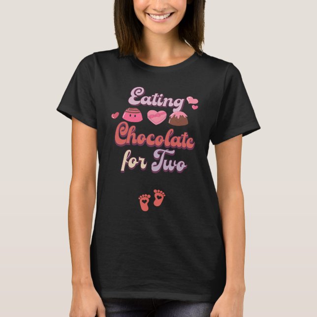 Eating Chocolate For Two Groovy Valentine's Day Pr T-Shirt (Vorderseite)