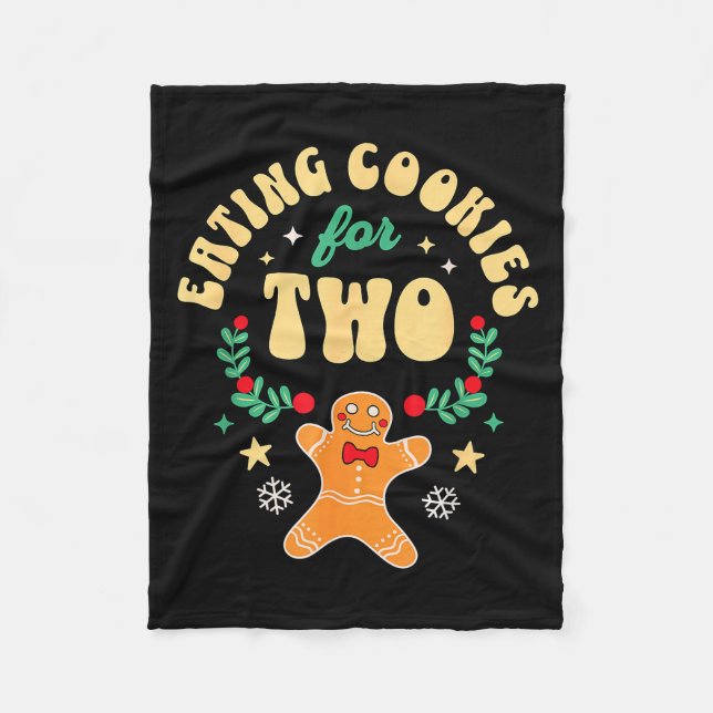 Eating Christmas Cookies For Two - Pregnancy Revea Fleecedecke (Vorderseite)