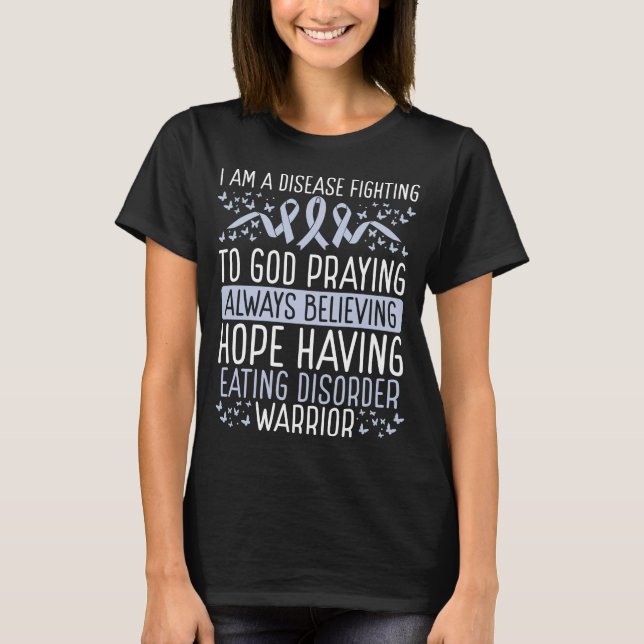 Eating Disorder Warrior Disease Awareness Ribbon T-Shirt (Vorderseite)