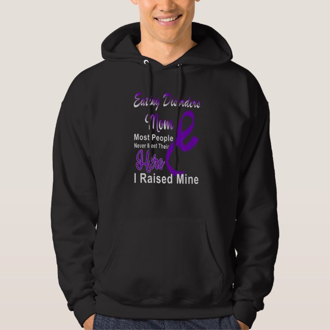 Eating Disorders Awareness Mom Support Purple Ribb Hoodie (Vorderseite)
