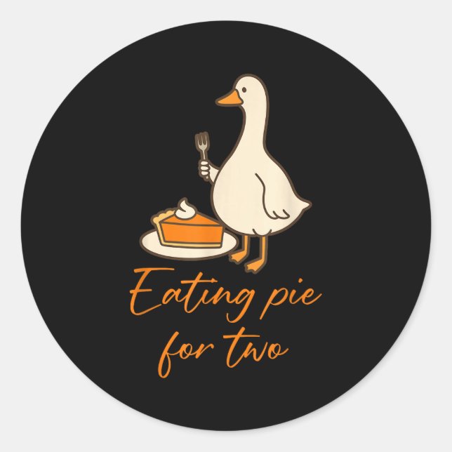 Eating E For Two Thanksgiving Pregnancy Announceme Runder Aufkleber (Vorderseite)