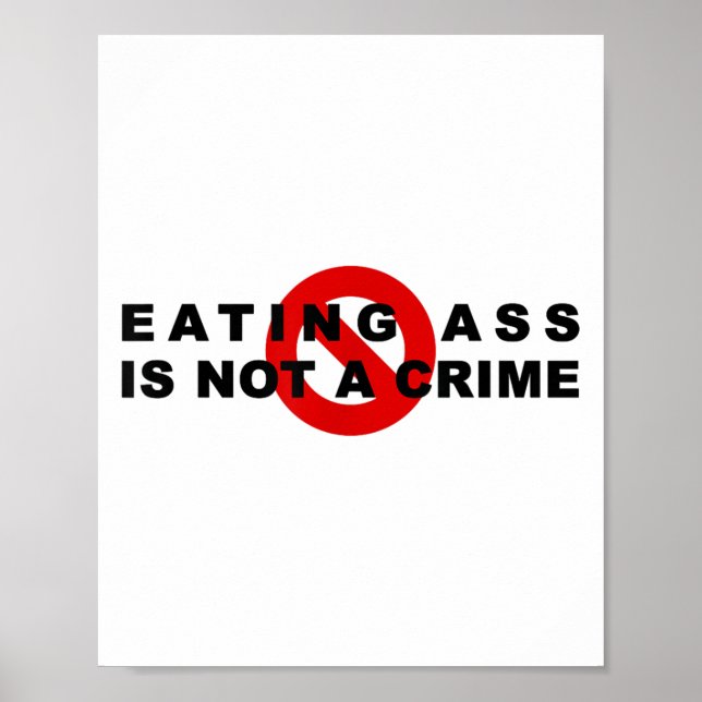 Eating Is Not A Crime Funny Quote Motivational Sar Poster (Vorne)
