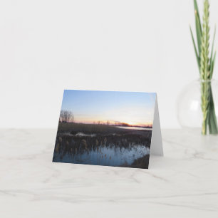 Eau calme et soleil couchant - Carte de vœux vierg