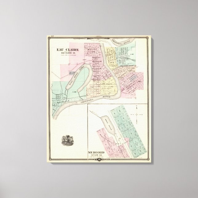 Eau Claire und Medford Leinwanddruck (Vorderseite)