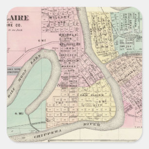 Eau Claire und Medford Quadratischer Aufkleber
