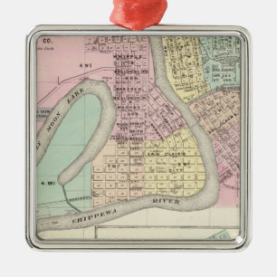 Eau Claire und Medford Silbernes Ornament