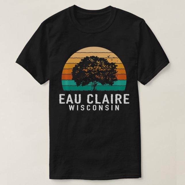 Eau Claire Vintag Sunset Wisconsin Souvenir T-Shirt (Design vorne)