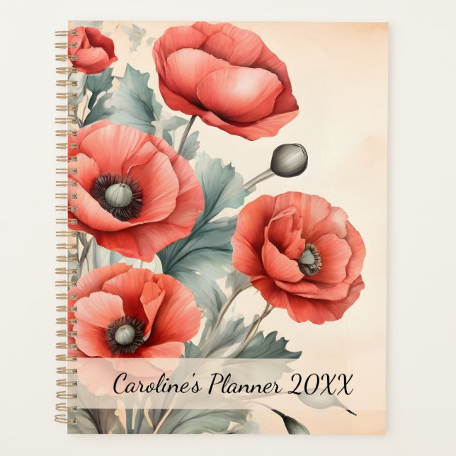 Eau-couleur Fleur sauvage Rouge Poppies été (Devant)