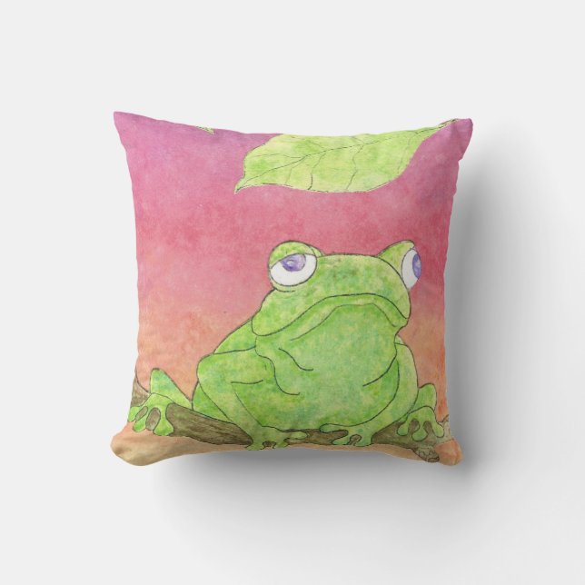 eau de grenouille verte couleur pourpre coussin (Recto)