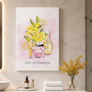 Eau De Parfum und Blume Leinwanddruck