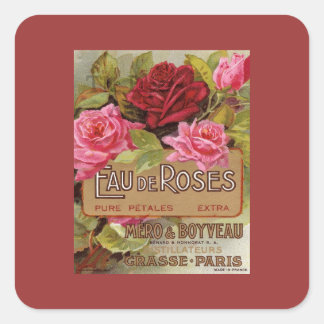 Eau De Rose French Scent Quadratischer Aufkleber
