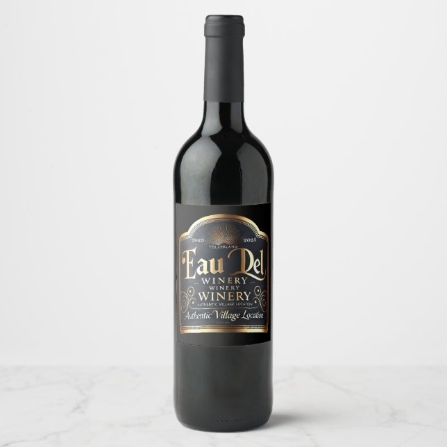 Eau Del, Wein vom Münchner Süden, Dorflage (Humor) Weinetikett (Vorderseite)