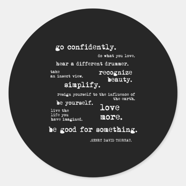Eau Quote Motivational Insrational - Go Confidentl Runder Aufkleber (Vorderseite)