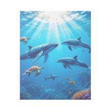 Eaux lumineuses oniriques, Art de la faune océaniq