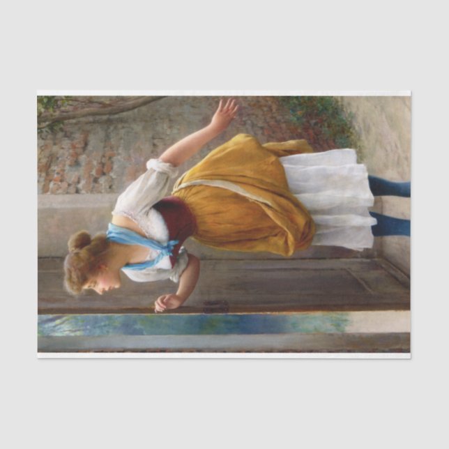 Eavesdropping (von Eugene de Blaas) Seidenpapier (Vorderseite)