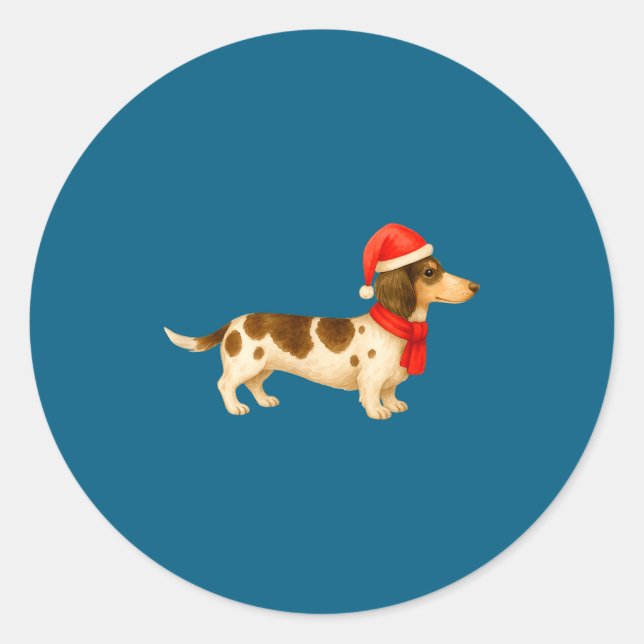 Ebald Christmas Dachshund E Funny Doxie Dog Mom  Runder Aufkleber (Vorderseite)