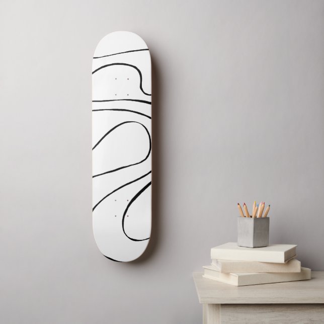 Ebb and Flow 2 - Black and White Skateboard (Wandkunst)