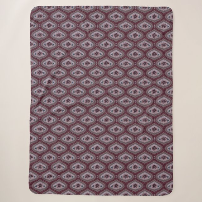 Ebb and Flow Maroon Motif Sherpa Blanket Sherpadecke (Vorderseite)
