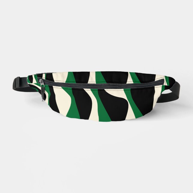 Ebb et flux 4 en vert, crème et noir (Recto)