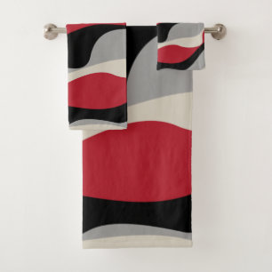Ebb et flux 4 - Rouge, gris, noir et blanc os