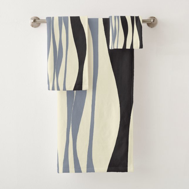 Ebb et flux en noir, gris et crème (En situation)