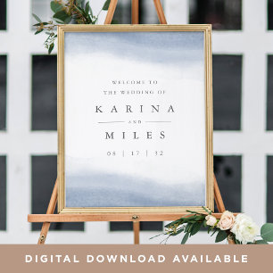 Ebb Tide Coastal Watercolor Wedding Willkommenszei Poster