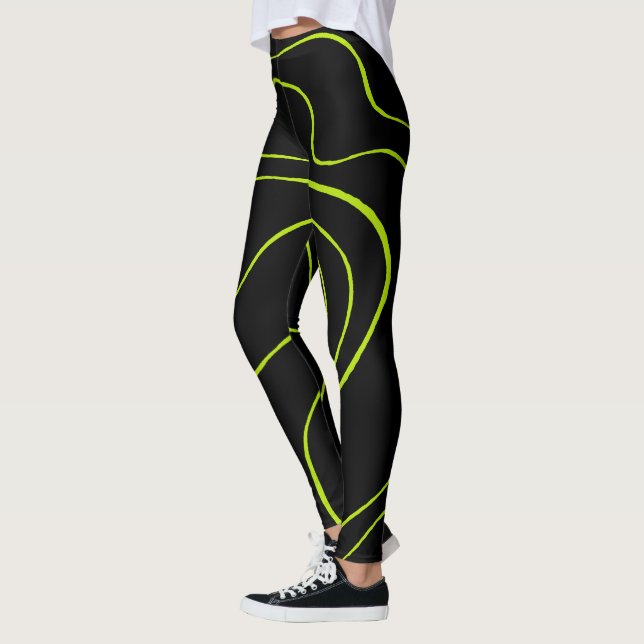 EBB und Flow 2 in Kalkgrün und Schwarz Leggings (Links)