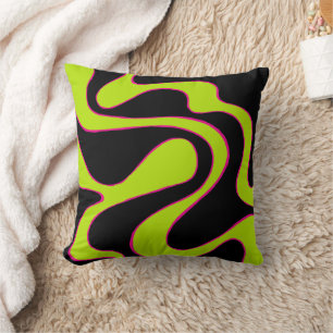EBB und Flow 2 in Lime Green, Hot Pink und Black Kissen