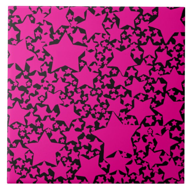 EBB und Flow 2 in Magenta und Schwarz Fliese (Vorderseite)
