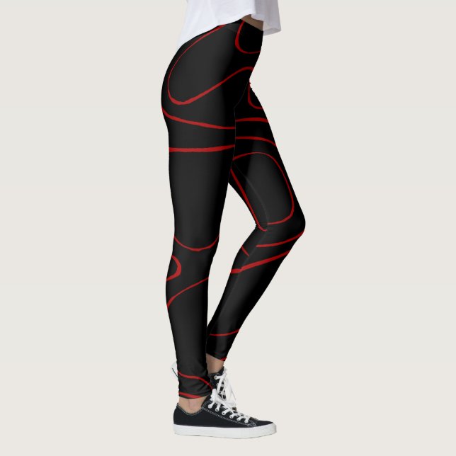 EBB und Flow 2 in Rot und Schwarz Leggings (Rechts)