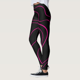 Ebb und Flow 2 - Magenta und Schwarz Leggings