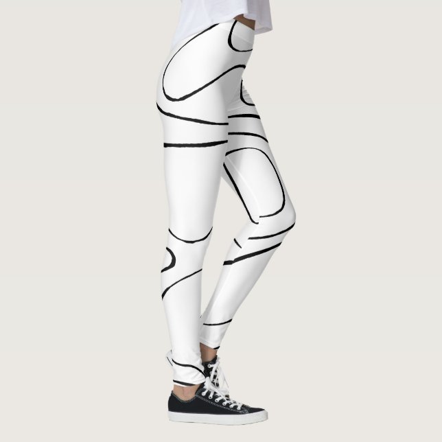 EBB und Flow 2 - Schwarz und Weiß Leggings (Rechts)