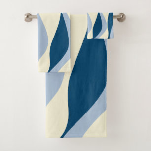 EBB und Flow 4 - Dunkles Blau, Licht und Creme Badhandtuch Set