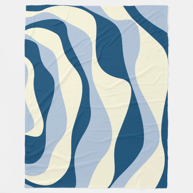 EBB und Flow 4 - Dunkles Blau, Licht und Creme Fleecedecke (Vorderseite)