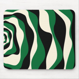 EBB und Flow 4 in Grün, Creme und Schwarz Mousepad