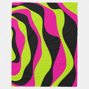 EBB und Flow 4 in Lime Green, Hot Pink und Black Fleecedecke