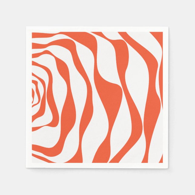 EBB und Flow 4 in Orange und Weiß Serviette (Vorderseite)