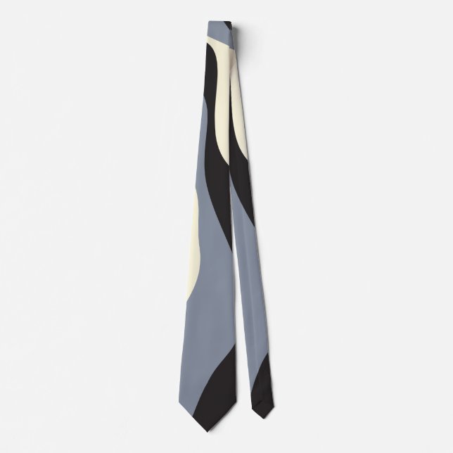 EBB und Flow 4 in Schwarz, Grau und Creme Krawatte (Vorderseite)
